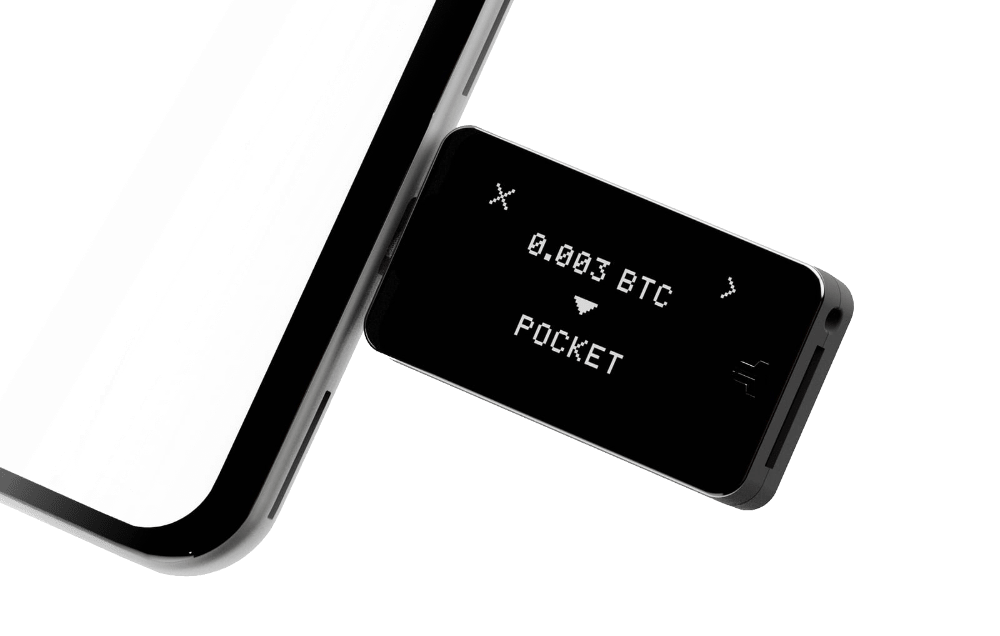 BitBox device connected to a phone for selling Bitcoin